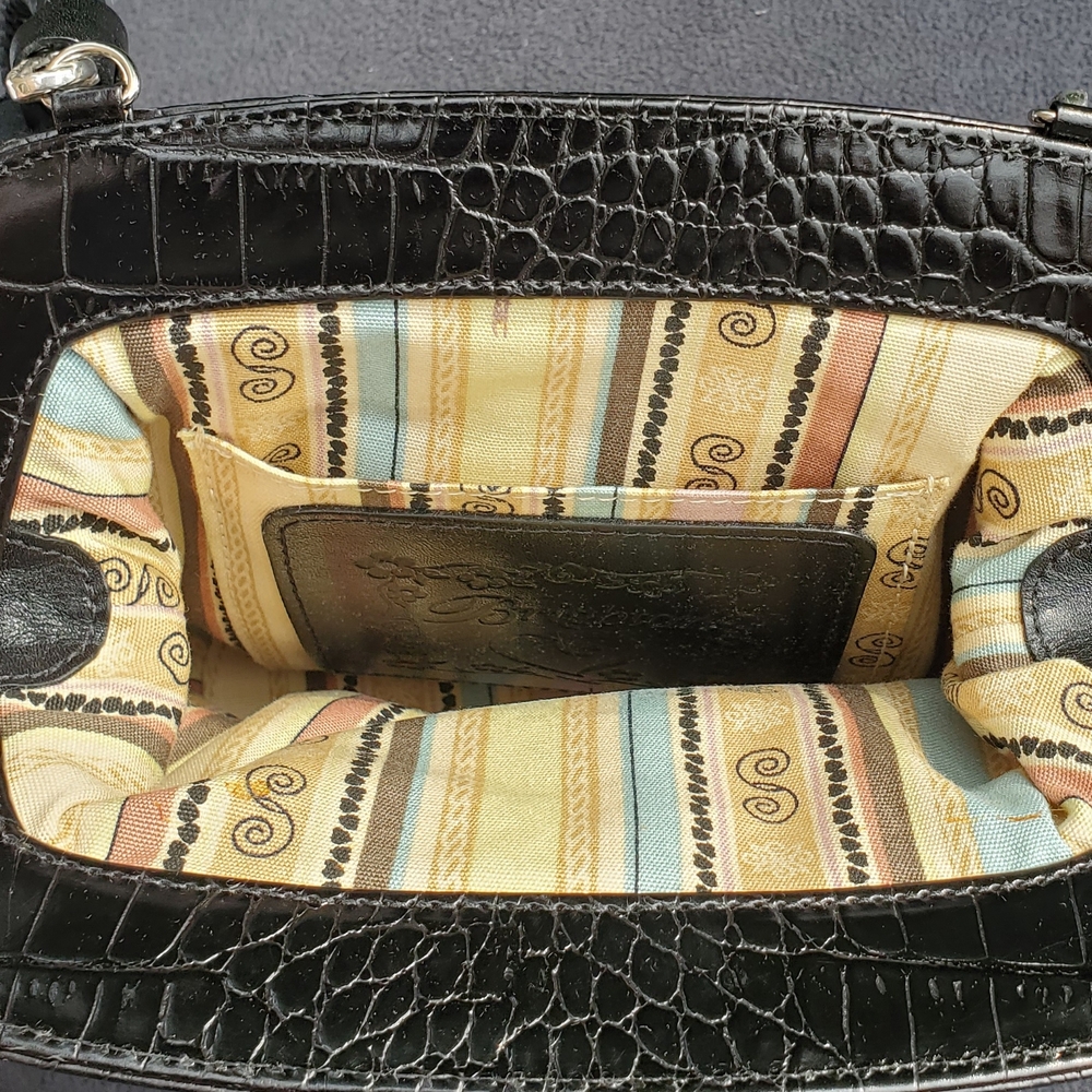 Brighton Black and Cream Woven Shoulder Bag - Picture 2 of 3